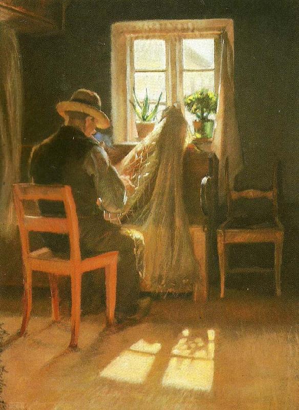 Anna Ancher kran wollesen boder garn oil painting image